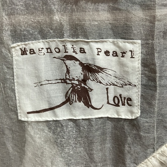 Vintage Magnolia Pearl Love Collection Sheer Silk White Blouse - Picture 3 of 7